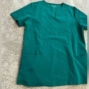 Small mandala scrub top. Emerald green